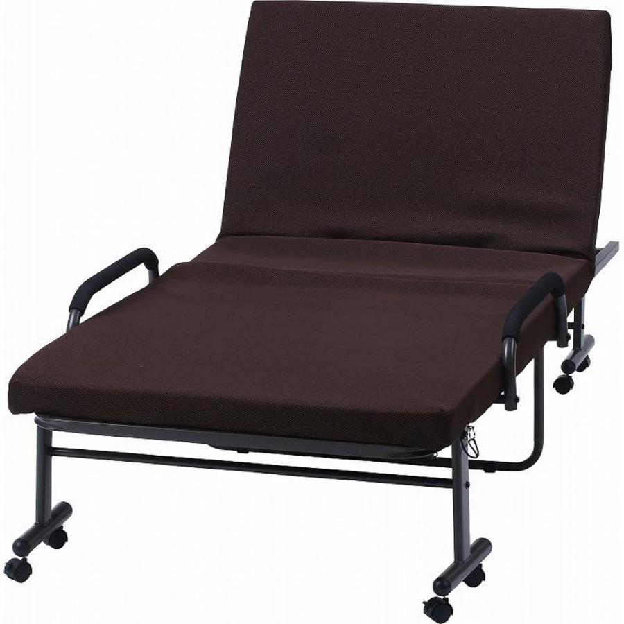 不二貿易 低反発折りたたみベッドフリーロック42段 高床【メーカー直送