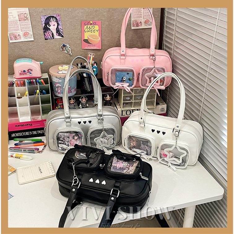 痛バッグ トートバッグ 推し活 オタ活 バッチ 大きめ おしゃれ クリア