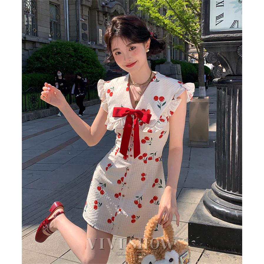 ワンピース ミニワンピース レディース ミニ丈 リボン ノースリーブ