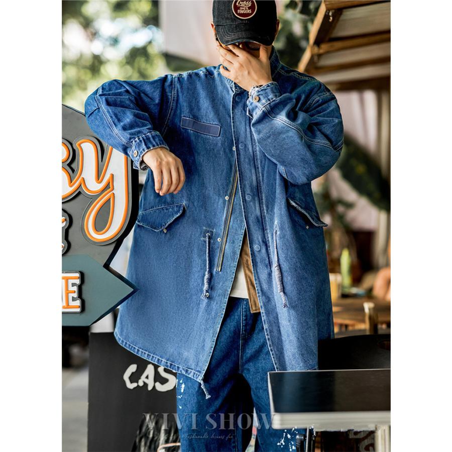 デニムコート メンズ ロングジャケット コート ロング丈 デニム