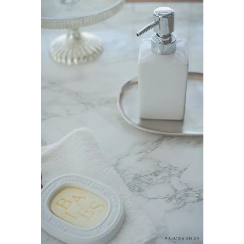 ポーセラーツ 白磁 洗面用品 ショートソープディスペンサー(シルバー