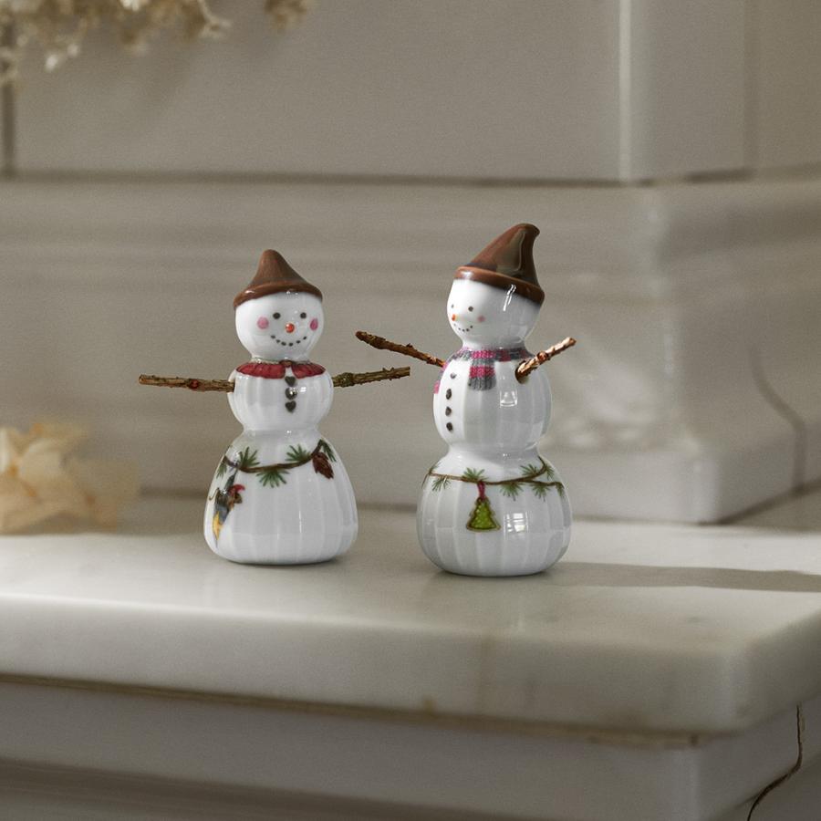 KAHLER（ケーラー） 雪だるま 家族 スノーマン クリスマス 飾り 陶器