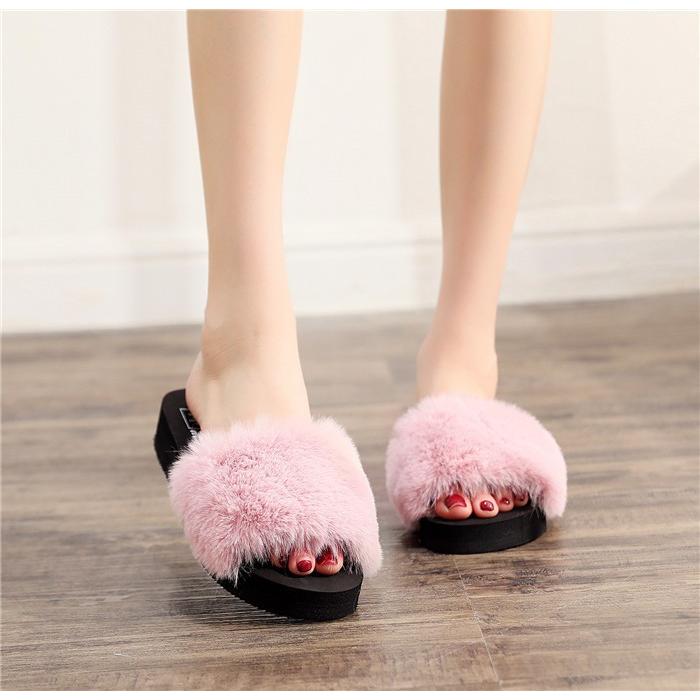 ファーサンダル レディース ヒールサンダル 厚底 歩きやすい サンダル