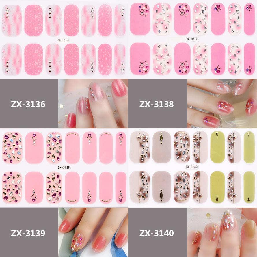 ネイルシール 2+2 貼るだけ 花 3D ピンク フルカバー 簡単 立体 ジェル