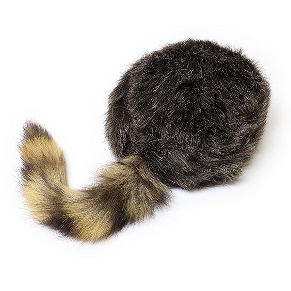 ロシア帽 クーンスキンキャップ クロケットハット アライグマ ファー M