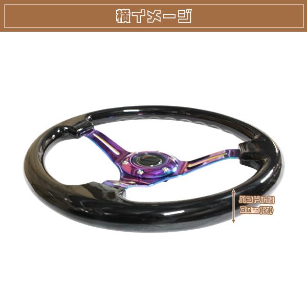 モモ形状 USDM ステアリング 黒×ネオクローム GRIP ROYAL/AVENUE/momo