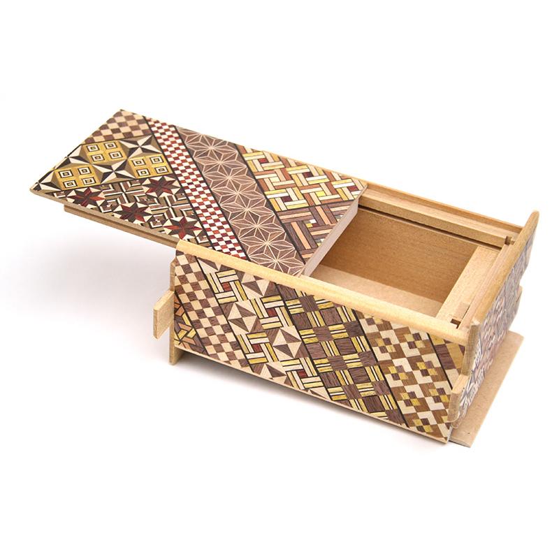 箱根寄木細工 秘密箱（からくり箱）21回仕掛け 5寸 小寄木 : 箱根