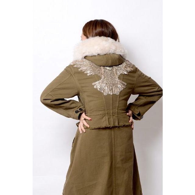 Alexander McQueen モッズコートビジュ付き襟