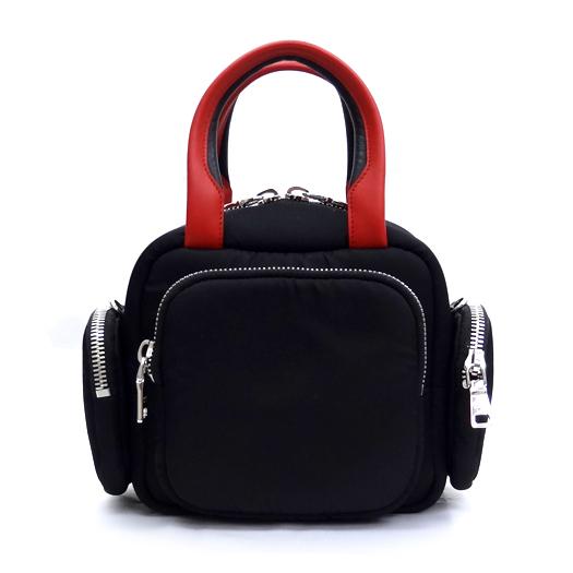 PRADA（プラダ） 2WAY ハンドバッグ ナイロン レザー ブラック レッド