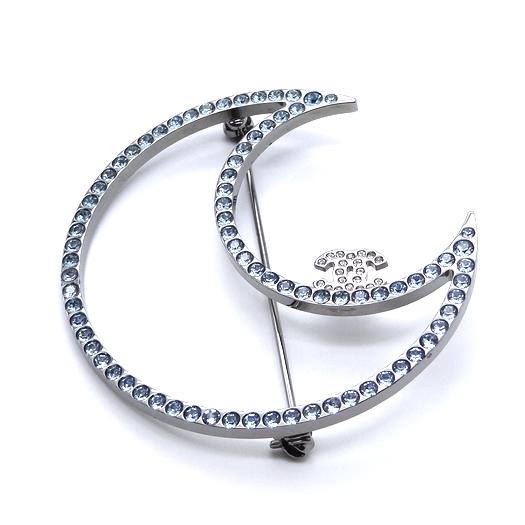 CHANEL（シャネル） ココマーク ラインストーン ムーンブローチ メタル