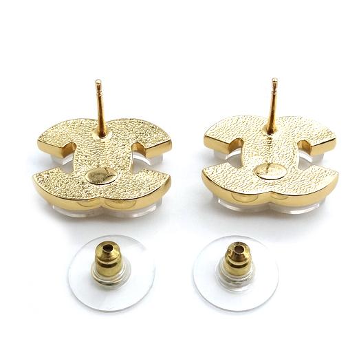 CHANEL（シャネル） ココマーク ピアス メタル ゴールド ホワイト B23K