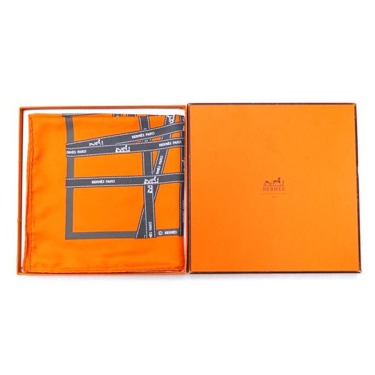 HERMES（エルメス） カレ90 スカーフ ボルデュックリボン オレンジ