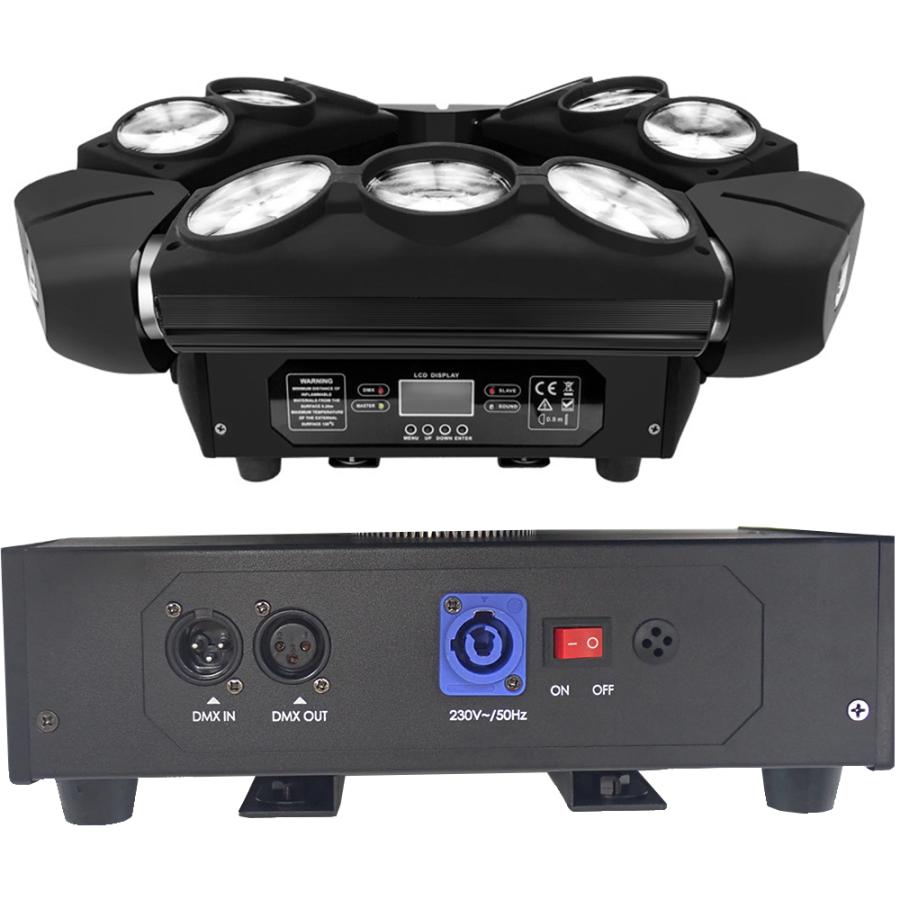 ステージライト 舞台照明 LED スパイダー ムービングヘッド RGBW 8x8W