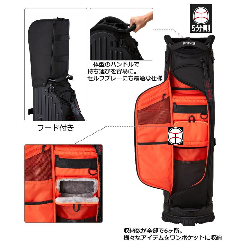 PING（ピン） キャディバッグ ワンポケット ブラック 9.5インチ 4.9kg