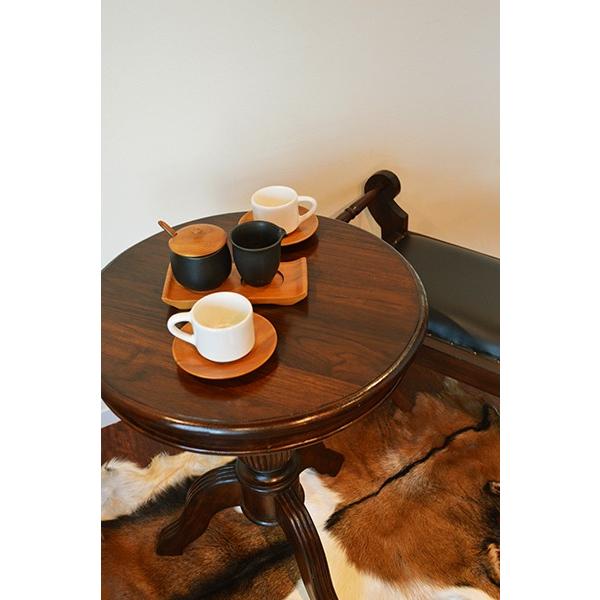 サイドテーブル アンティーク 木製 丸 (ラテス ラウンドテーブルdb