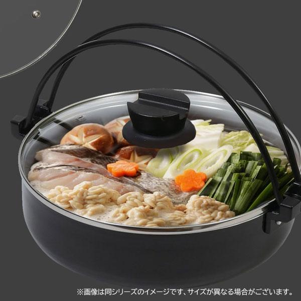 パール金属 すきやき鍋 30cm ガラス蓋付 IH対応 ふっ素加工 おうち御膳