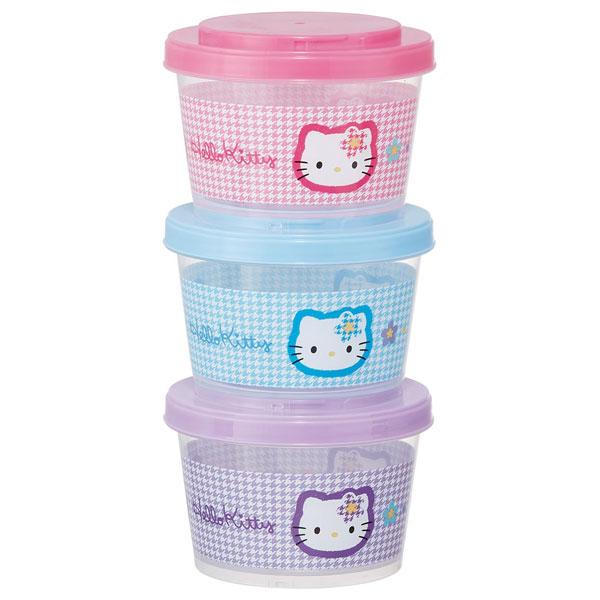 スケーター ジョイント式 薄肉保存容器 240ml 3個組 ハローキティ