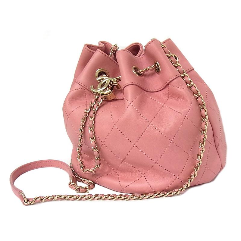 CHANEL（シャネル） マトラッセ 巾着ショルダーバッグ ゴールド金具