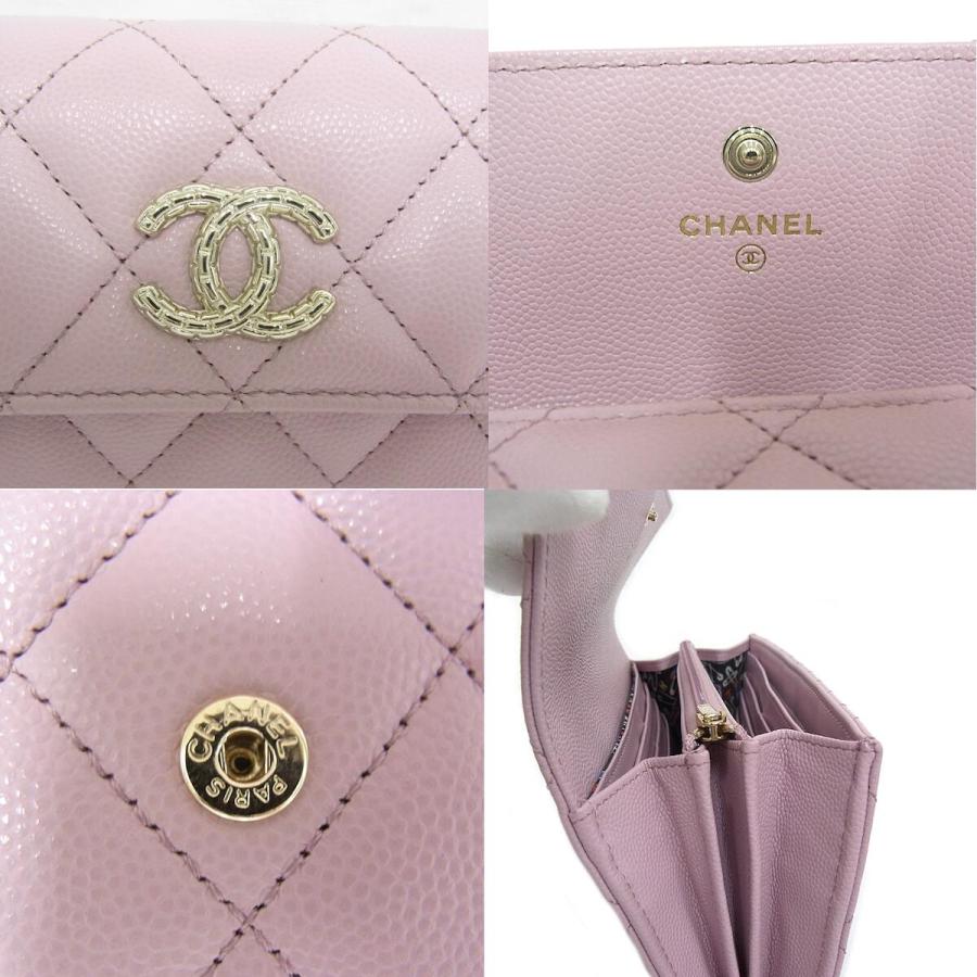 CHANEL（シャネル） ホック付き長財布 キャビアスキン マトラッセ 安全