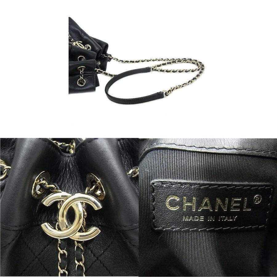CHANEL（シャネル） マトラッセ 巾着バッグ ココマーク ラムスキン