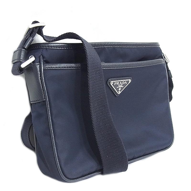 PRADA（プラダ） ナイロン ショルダーバッグ ネイビー 紺 2VH048 斜め
