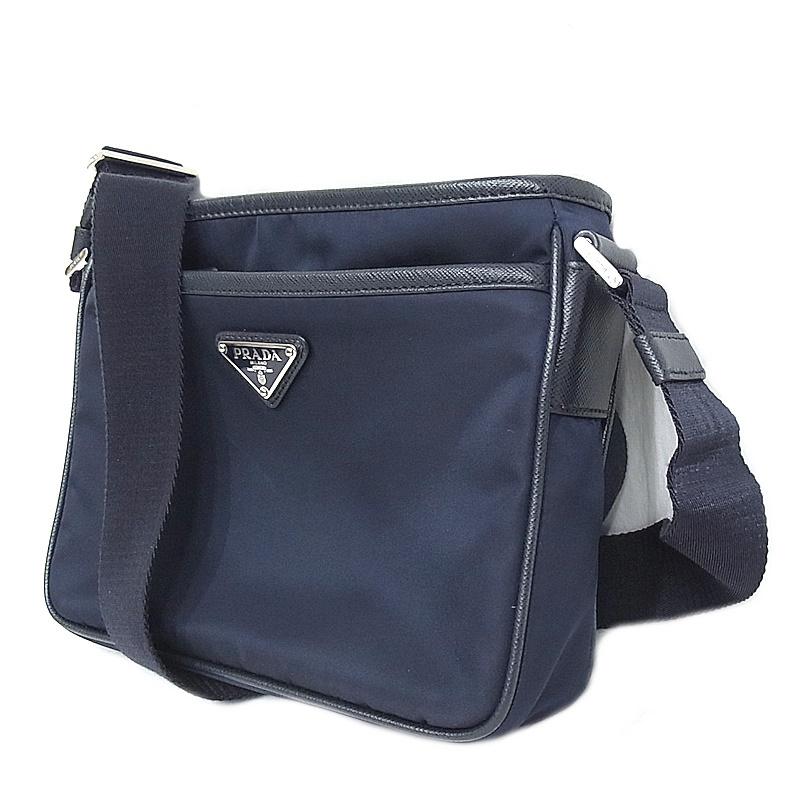 PRADA（プラダ） ナイロン ショルダーバッグ ネイビー 紺 2VH048 斜め
