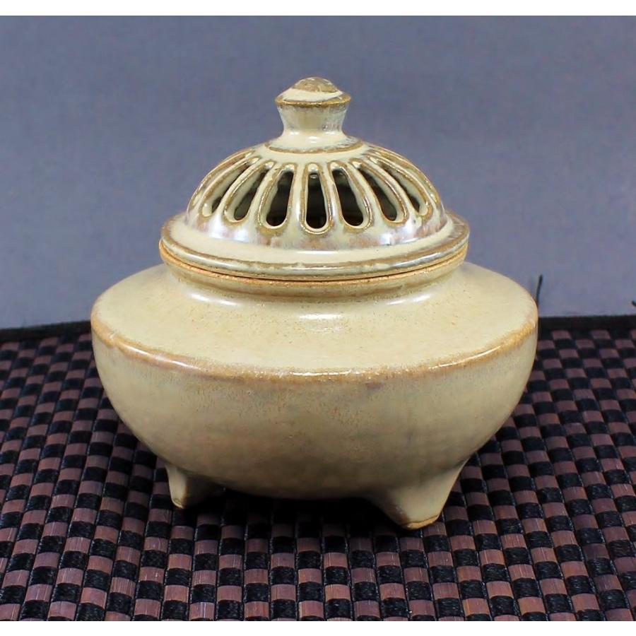 瀬戸焼 窯元 オリジナル 手作り 三つ足 香炉 : やきもの工房・炎