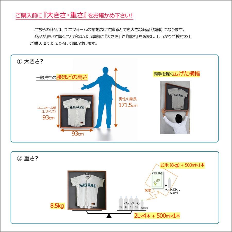 額縁 ユニフォーム額 白木目 大(L)サイズ UVカット アクリル板付き