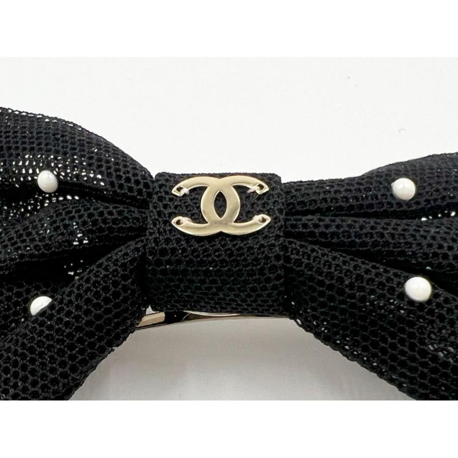 CHANEL（シャネル） バレッタ ヘアクリップ 髪留め リボン パール