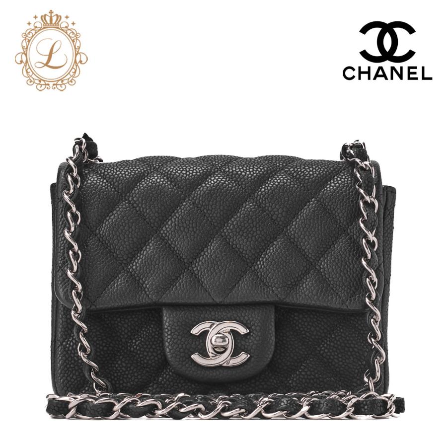 CHANEL シャネル ショルダーバッグ ミニマトラッセ キャビアスキン 黒