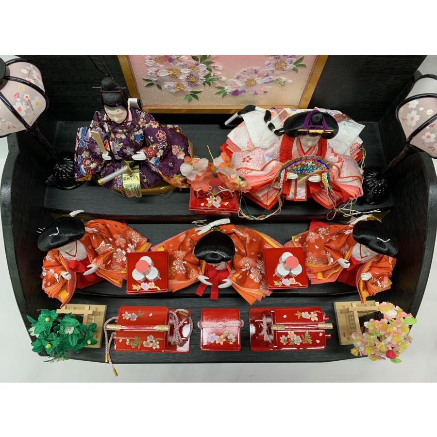 雛人形 桐台 三段飾り 豆親王 五人飾り ひな人形 ひな祭り 雛祭り 雛