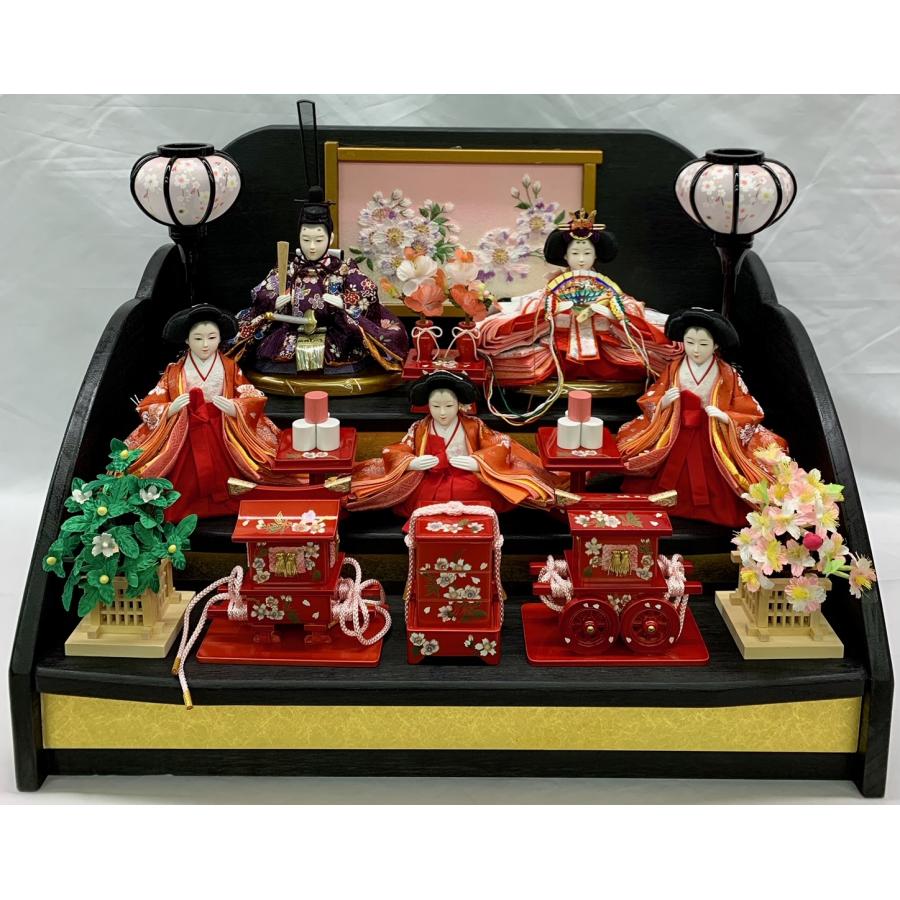 雛人形 桐台 三段飾り 豆親王 五人飾り ひな人形 ひな祭り 雛祭り 雛