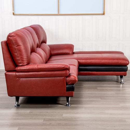 幅237］左カウチソファ 本革 「YCS150003RD」 レッド ヤマダオリジナル