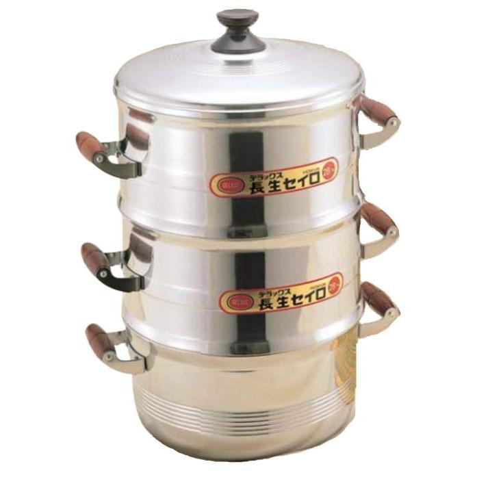 餅つき道具セット3升用(石臼セット+ガス用蒸し器{セイロ2段}+杵{大人用