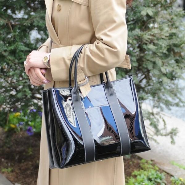 濱野皮革工藝 エナメル セレブトート 銀座大和屋 HAMANO 濱野バッグ