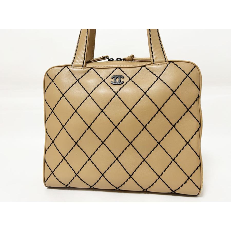 ワイルドステッチ 送料無料 CHANEL シャネル トートバッグ カーフ