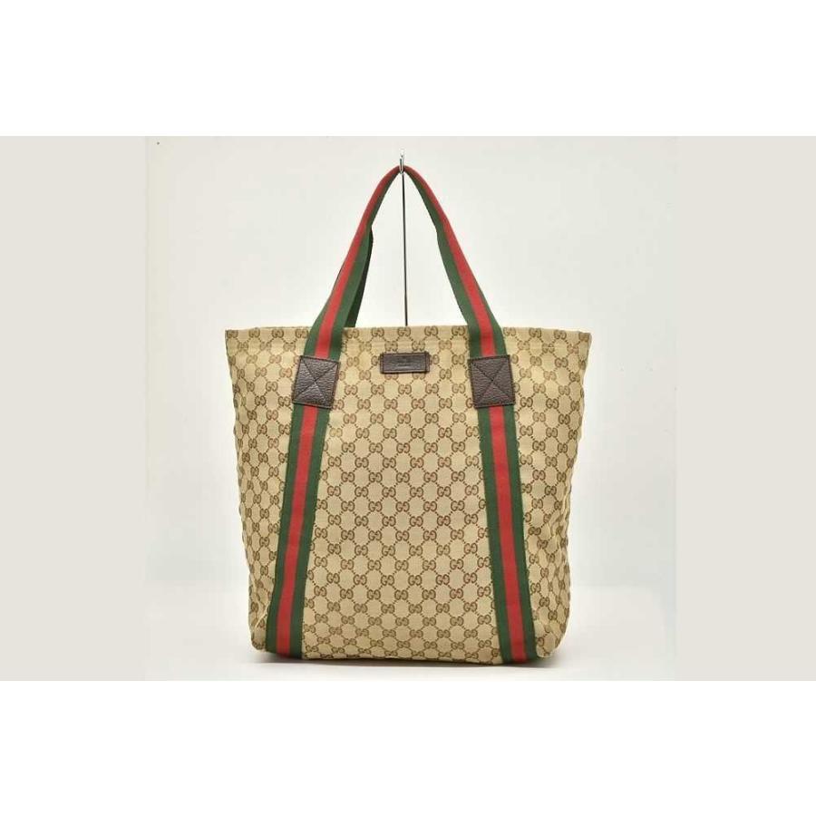GGキャンバス グッチ トートバッグ シェリーライン ウェブストライプ
