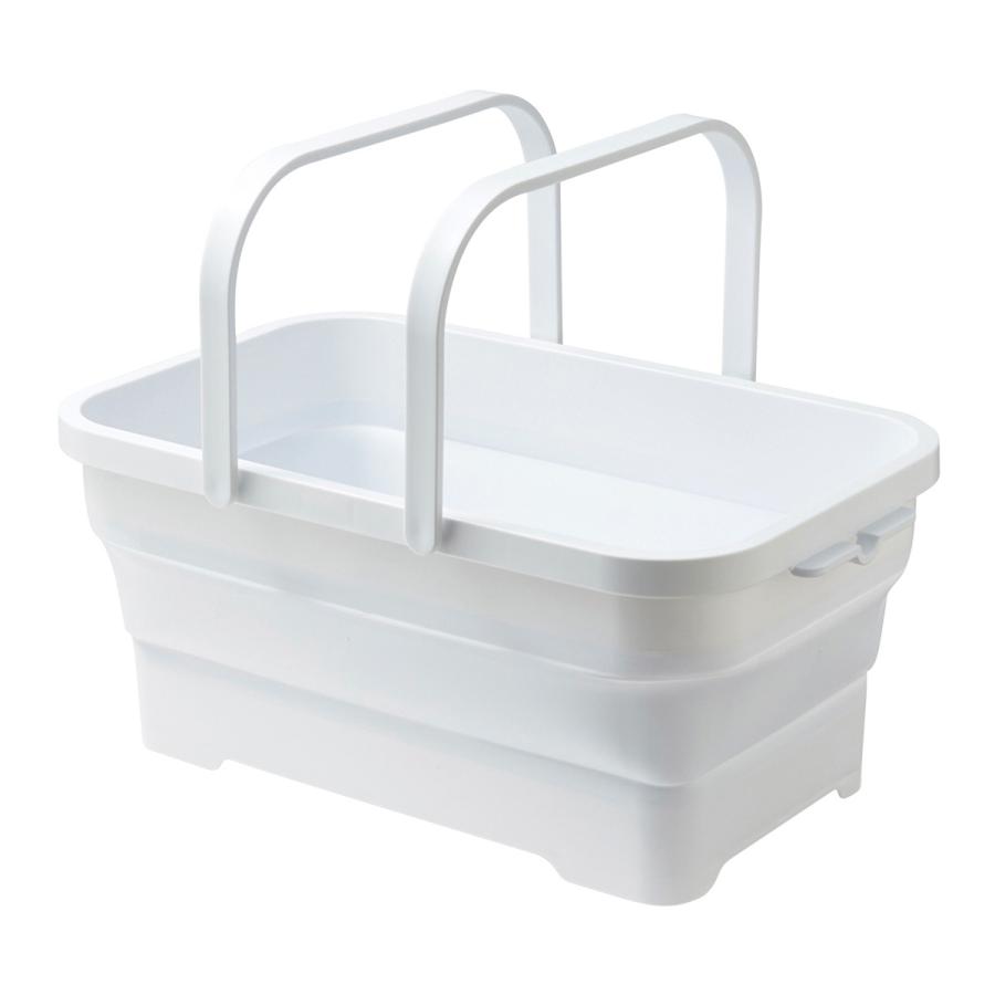 折りたたみ ソフトバスケット 15L ホワイト I-581 ｜ バスケット 収納