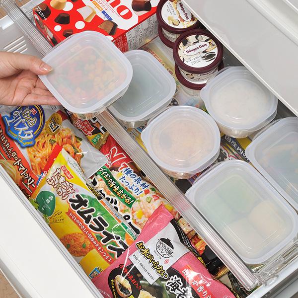 イノマタ化学 保存容器 楽ちんパック 角型 400ml クリアーホワイト 2個