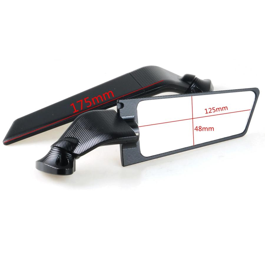 並行輸入品】 カワサキ オートバイ 調整可能 回転式バックミラー ZX-4R