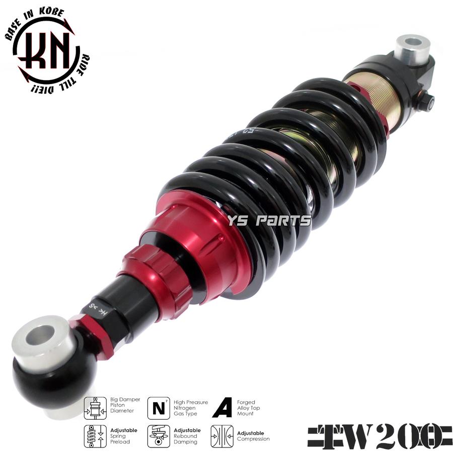 減衰圧調整22段 331.5 336.5mm車高調整可能リヤサスペンション赤 TW200