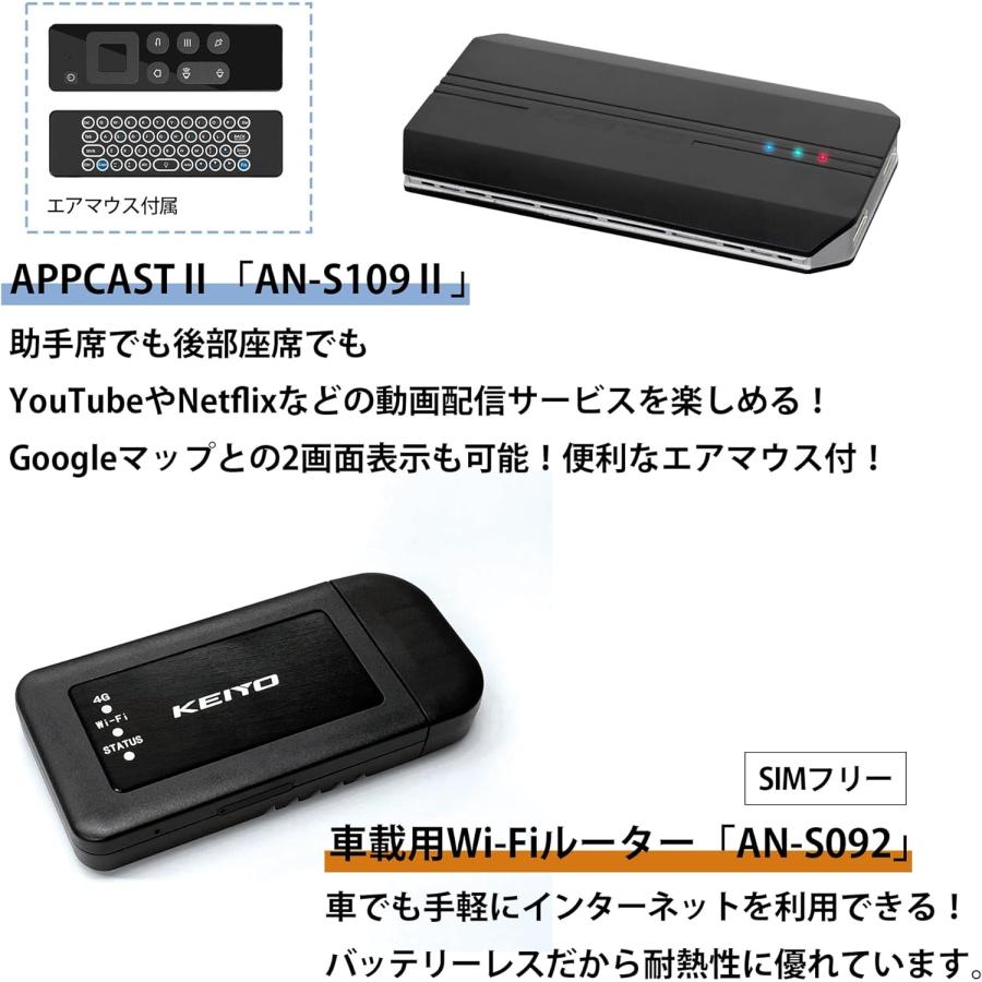 慶洋エンジニアリング KEIYO APPCAST2 車載用 Wi-Fi ルーター セット