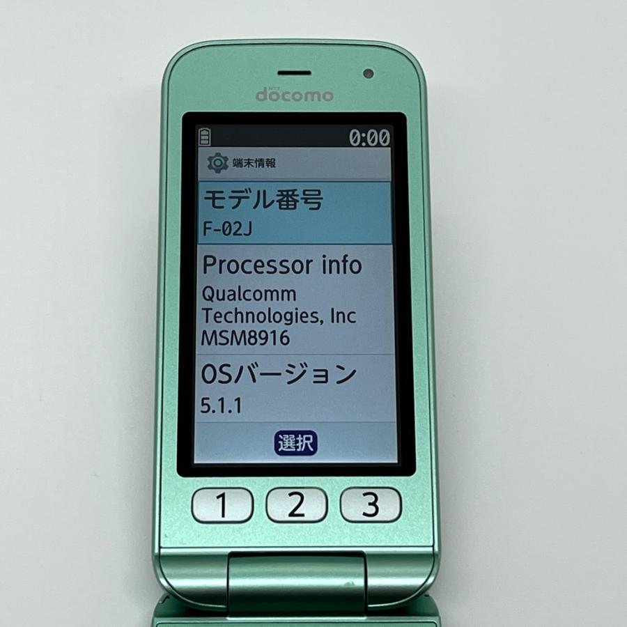 らくらくシリーズ 【美品】らくらくホン F-02J ミントグリーン ドコモ