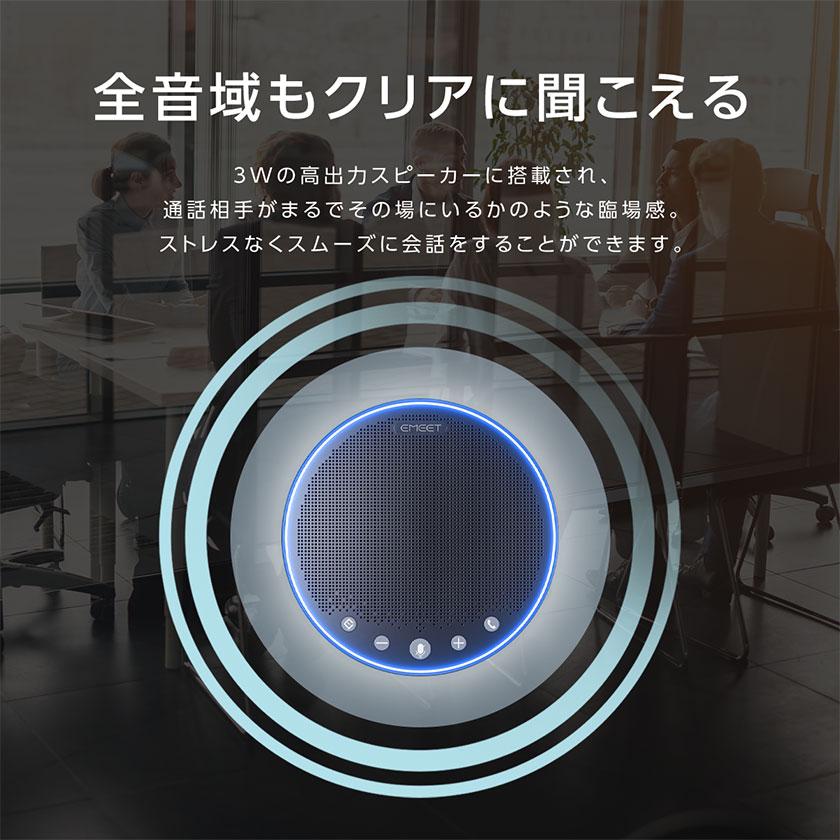 スピーカーフォン Zoom認証 360度全方向集音 会議用マイクスピーカー
