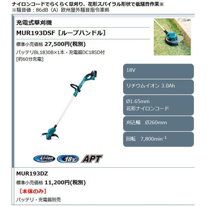 マキタ（makita） 18V 充電式草刈機 MUR193DZ ナイロンコードタイプ