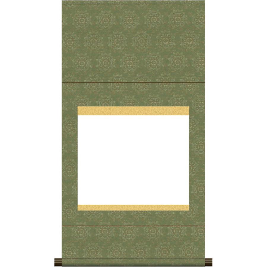 仕立上白抜(白無地）掛軸 F6サイズ 緞子丸表装 モダン おしゃれ 白紙