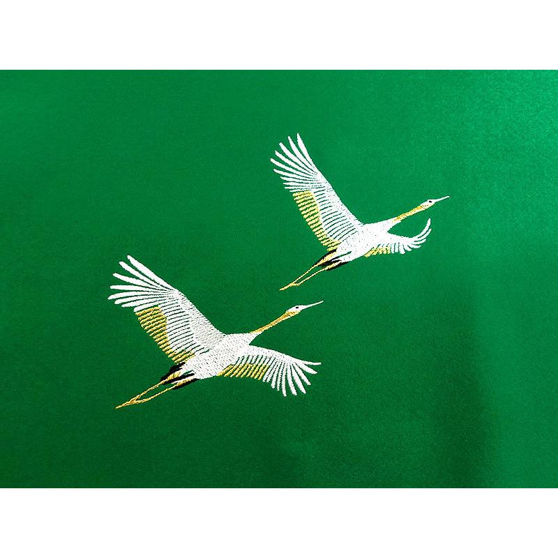 毛せん 松葉色 (刺繍入り・鶴 結納返し用） 100×78 cm（ウール） 毛氈