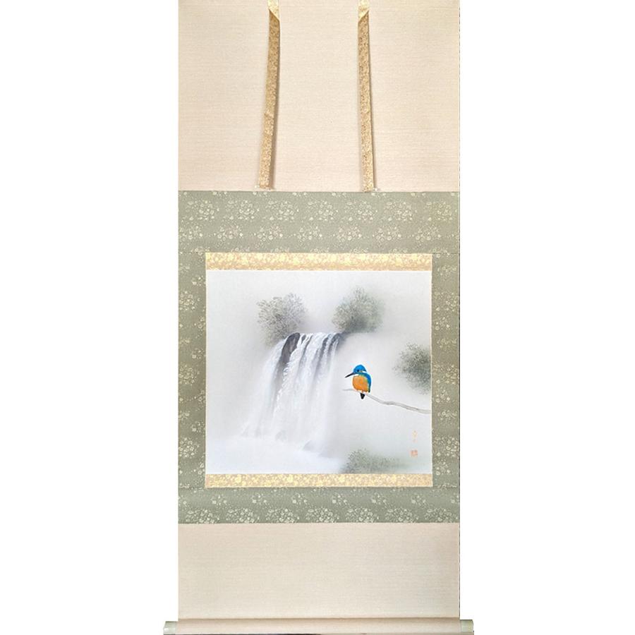 掛軸 掛け軸 川蝉 中川幸彦 尺八横 約横72×縦146cm 夏 夏掛 夏掛け