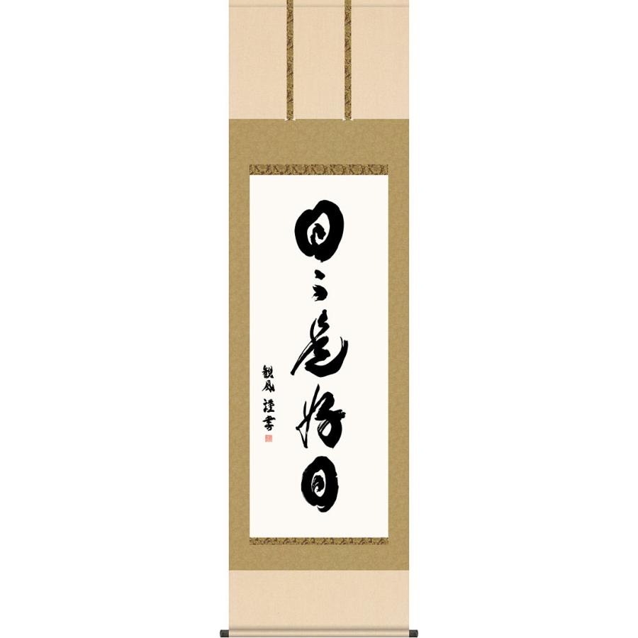 掛軸 (掛け軸) 日々是好日 浅田観風 尺五立 約横54.5×縦190cm 茶掛け