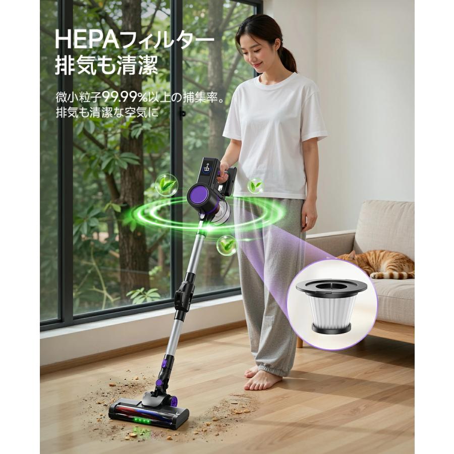 Joyhouse 「クーポンで12,980円」掃除機 コードレス 75kPa吸引力 自立